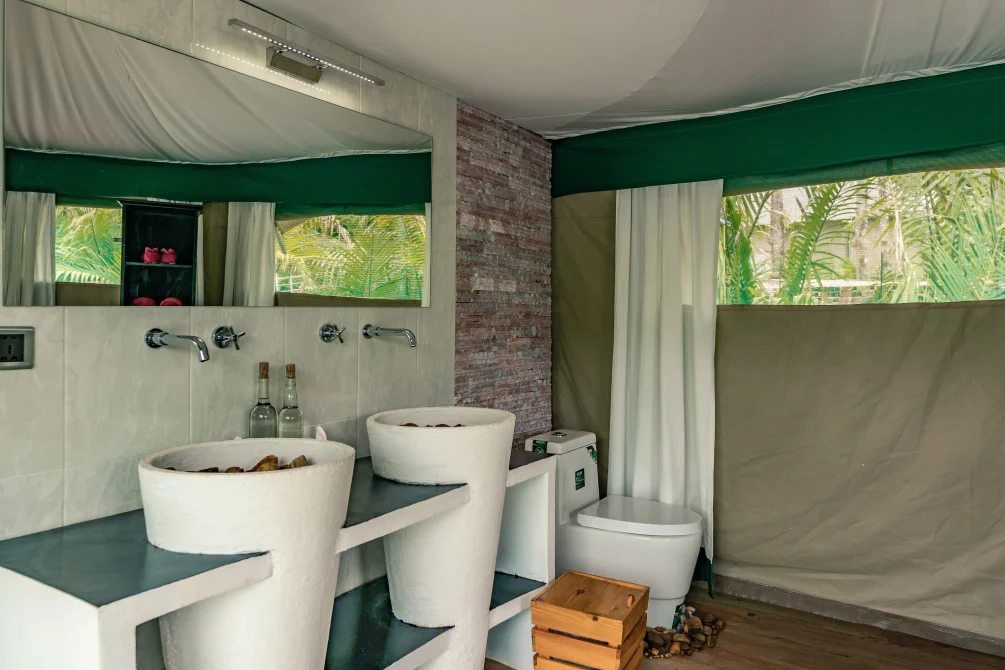 Bathroom at Canvas and Orchids Retreat