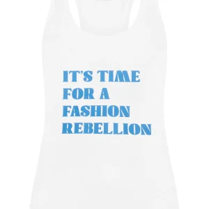 Organic Cotton Tank — Print in Diamond White racerback front view