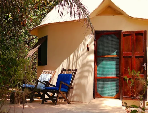 Roundhouse Exterior at Footsteps Eco Lodge