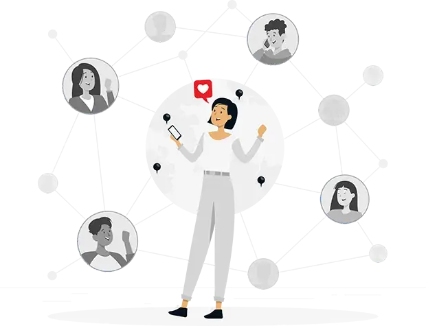 A woman showing communication process with USIMS