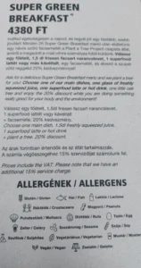 Budapest_super green breakfast_menu