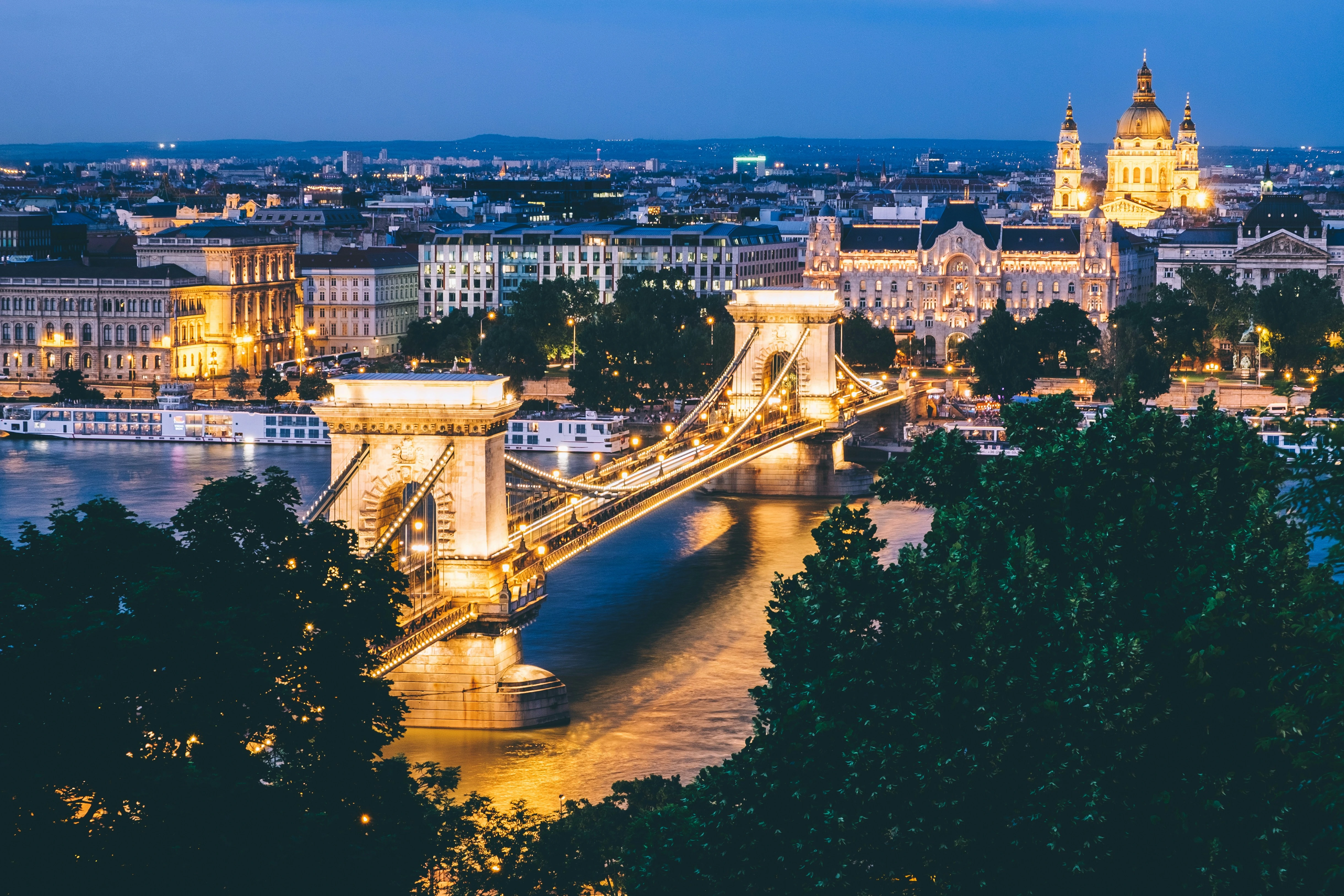Budapest — Chain Bridge at night